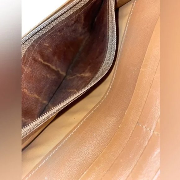 Celine Macadam Long Canvas Vintage Brown & Tan Continental Bifold Wallet Unisex - Picture 9 of 12